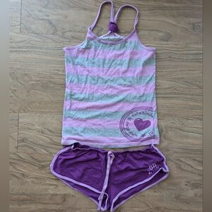 UNIONBAY Pink and Purple Striped Pajama Set 100% Cotton